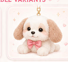 Mini Stuffed Puppy Bag Charm
